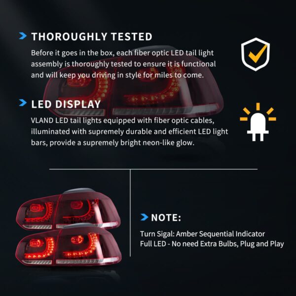 LED Tail Lights for VW GOLF 6 MK6 2010 - 2013 - Image 10