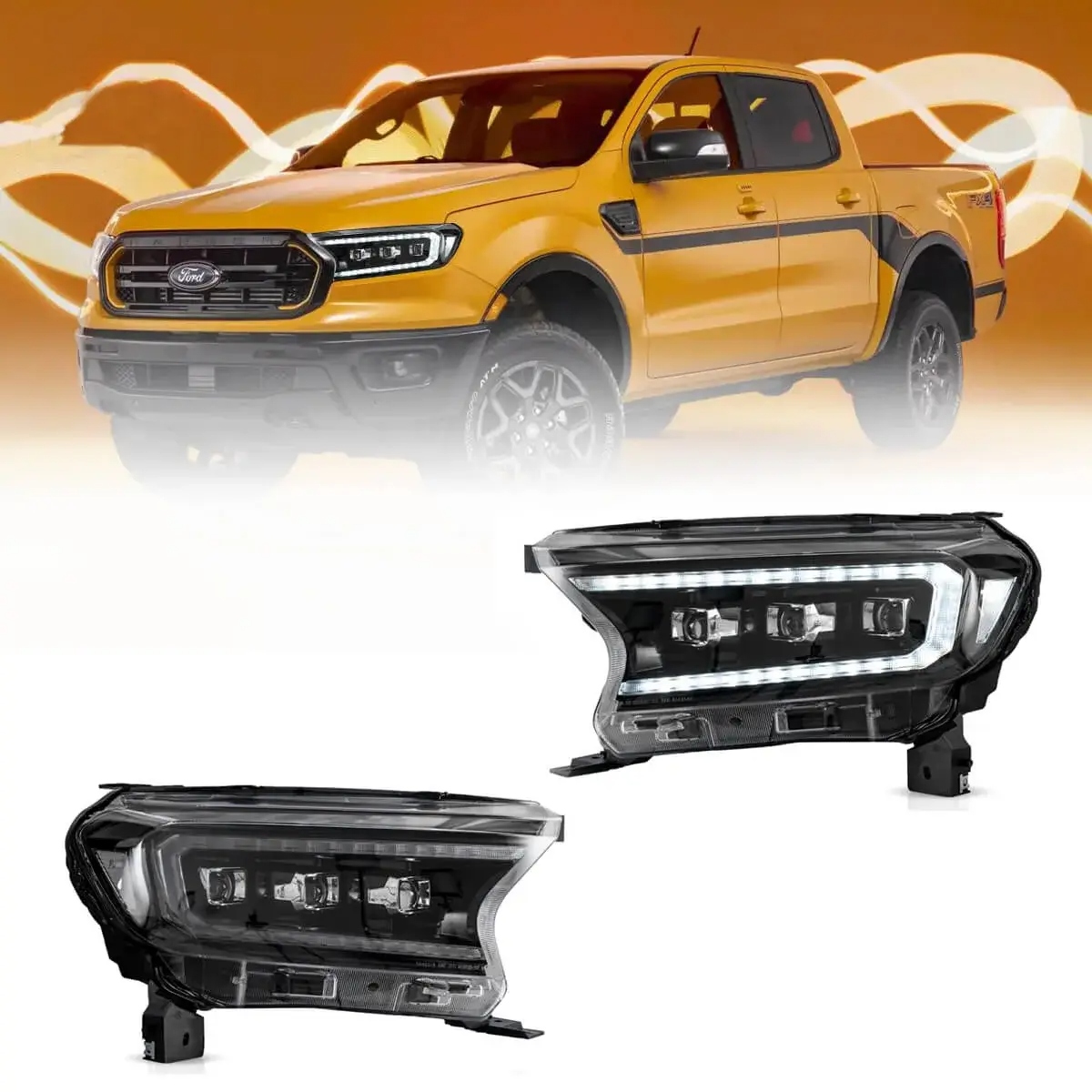 Copertura Maniglia Interna In ABS Effetto Carbonio Per Ford Ranger 2015-2021, Adesiva, Antigraffio