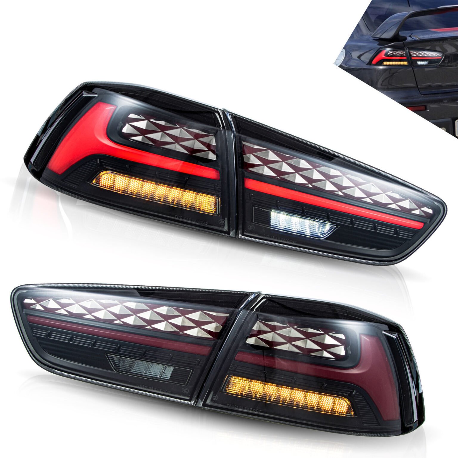Smoked Tail Lights For Mitsubishi Lancer EVO X 2008 - 2020 | VLAND ...