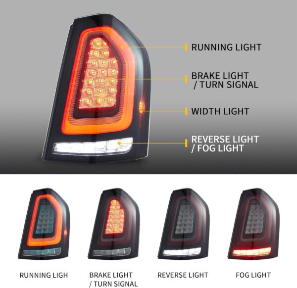 Tail Lights Red For 2011-2014 Chrysler 300 W/Startup Animation - Image 17