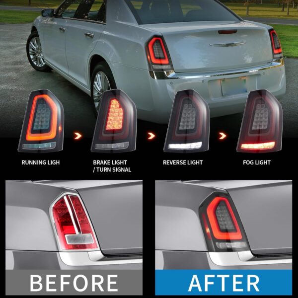 Tail Lights Red For 2011-2014 Chrysler 300 W/Startup Animation - Image 15