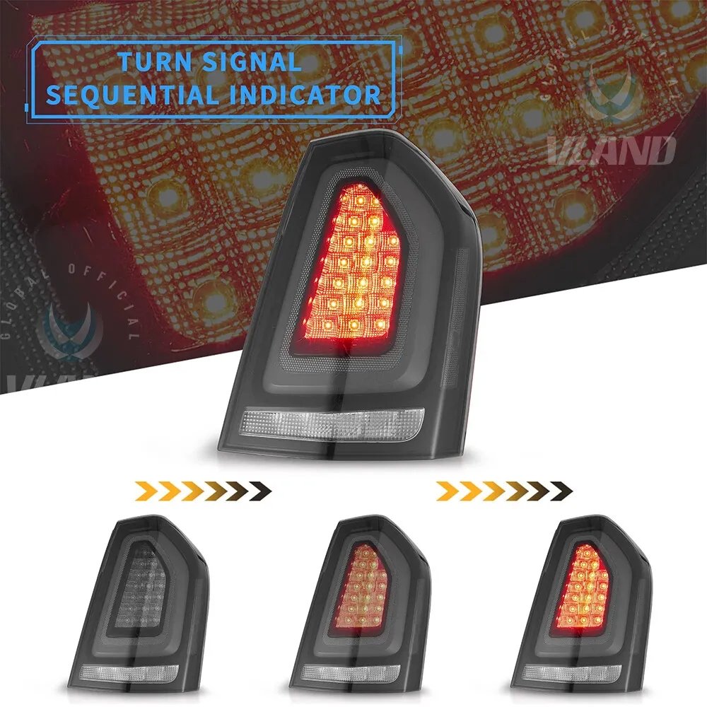 thumbnail image 2 of VLAND Full LED Taillights For 2011-2014 Chrysler 300 - Black Housing With Animation 2 of 4