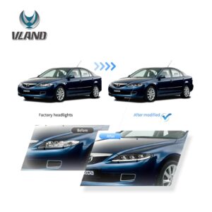 Projector Headlights For Mazda 6 2003 - 2008 Pair VLAND Australia