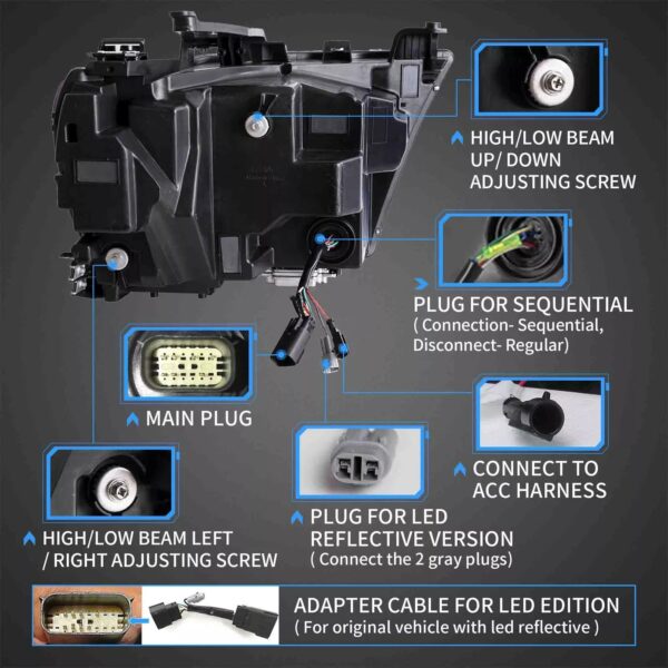 VLAND LED Headlights For Dodge RAM 1500 2019 - 2024 - Image 5