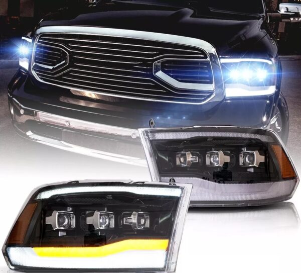 VLAND Clear Headlights Assembly For 2009-2021 Dodge RAM 1500 2500 3500 - Image 11
