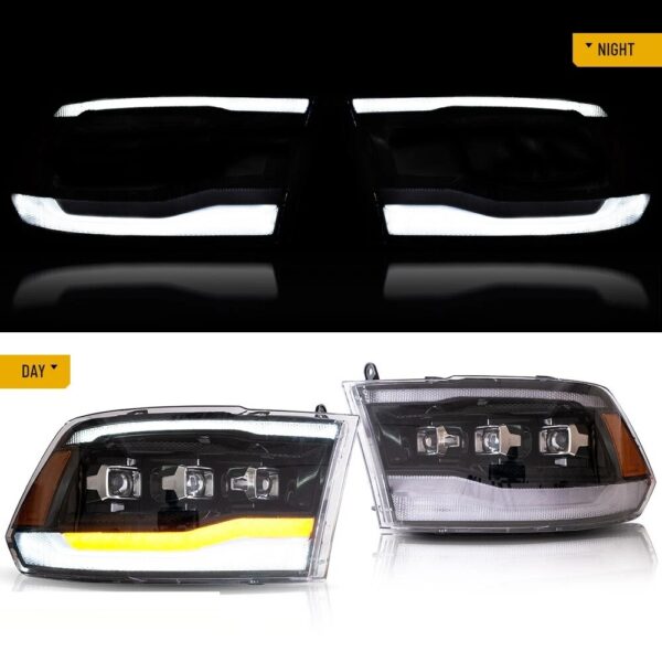 VLAND Clear Headlights Assembly For 2009-2021 Dodge RAM 1500 2500 3500 - Image 13