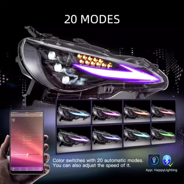 VLAND 3Projector Headlights For 2012-20 Toyota 86 Subaru BRZ W/RGB DRL - Image 5