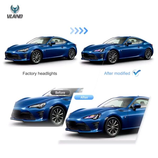 VLAND 3Projector Headlights For 2012-20 Toyota 86 Subaru BRZ W/RGB DRL - Image 2