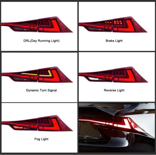 Tail Lights For Lexus IS250 300h 350 F 2014-2020 Start UP Animation - Image 3