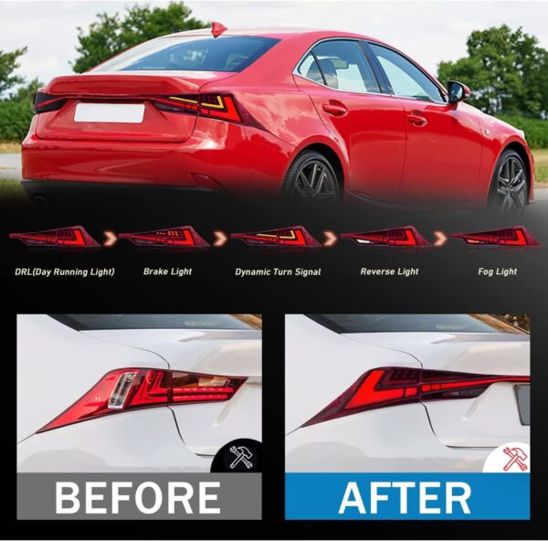 Tail Lights For Lexus IS250 300h 350 F 2014-2020 Start UP Animation - Image 2