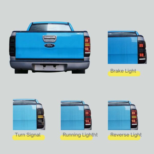 Smoked Tail lights for Ford Ranger T6 T7 T8 2012-2019 - Image 3