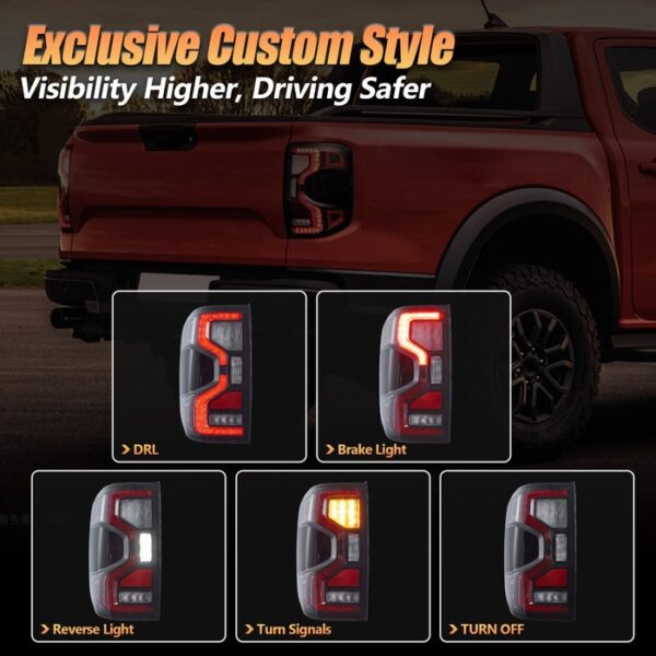 VLAND 22-25 Ford Ranger LED Tail Lights With Start-up Animation - Image 3