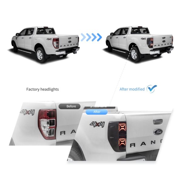 VLAND Tail Lights LED For Ford Ranger PX MKII Base XL 2012-2018 With Sequential - Image 14