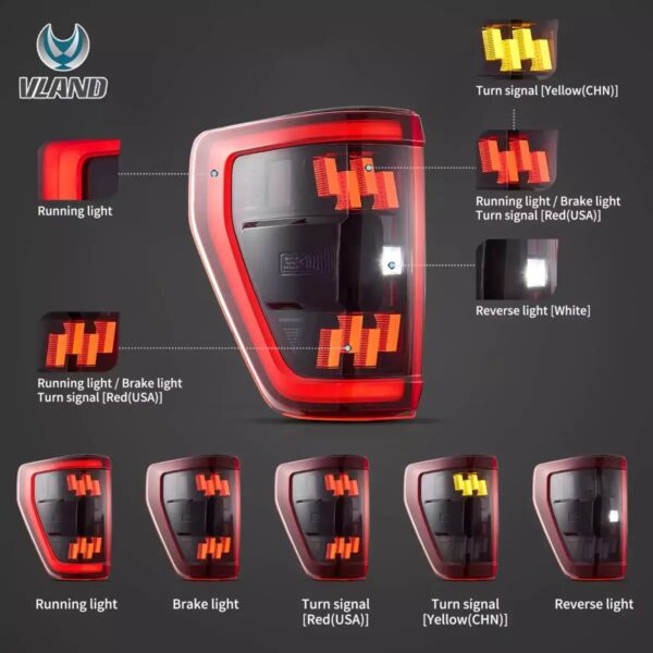 VLAND Tail Lights for 21-24 Ford F150 - Image 5