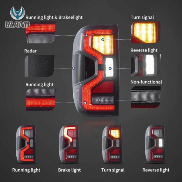 VLAND 22-25 Ford Ranger LED Tail Lights With Start-up Animation - Image 12