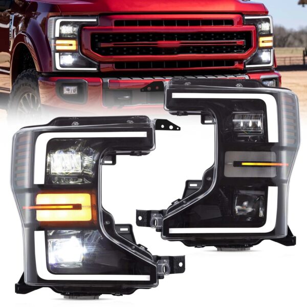 VLAND Headlights for 2020-2022 Ford F250 F350 F450 F550 Super Duty Halogen To LED - Image 2