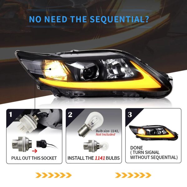VLAND LED Projector Headlights For 2010-2011 TOYOTA CAMRY - Image 6