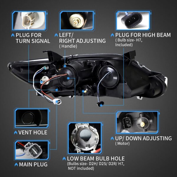 VLAND LED Projector Headlights For 2010-2011 TOYOTA CAMRY - Image 7
