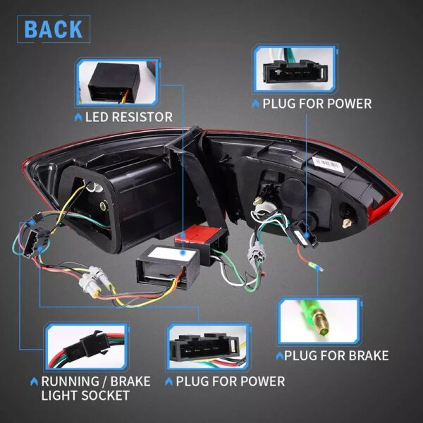 VLAND 2011-2014 Volkswagen Jetta MK6 Tail Lights With LED Sequential - Image 5