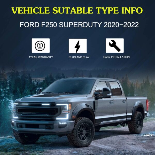 VLAND Headlights for 2020-2022 Ford F250 F350 F450 F550 Super Duty Halogen To LED - Image 7