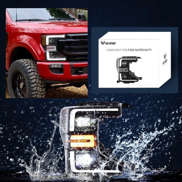 VLAND Headlights for 2020-2022 Ford F250 F350 F450 F550 Super Duty Halogen To LED - Image 9