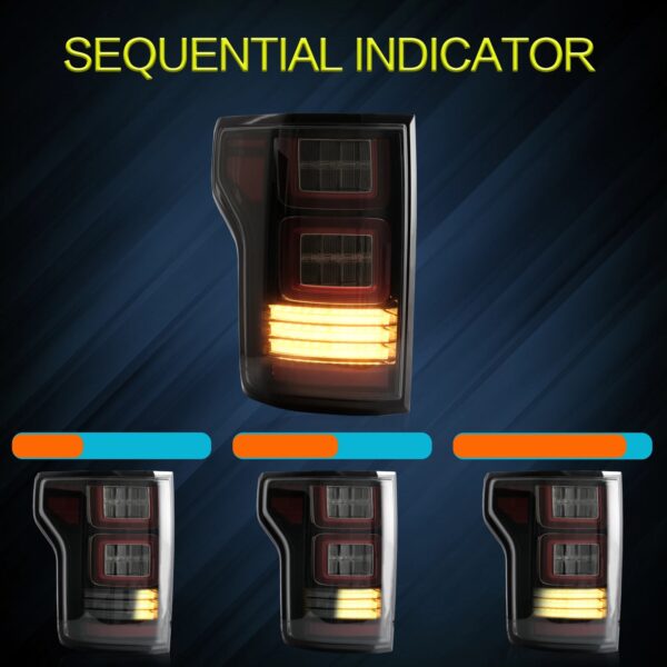 VLAND Tail Lights for Ford F150 15-20 13th Gen (P552) With Sequential Turn Signal - Image 3