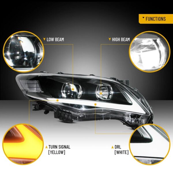 Vland 2011-2013 Toyota Corolla Headlights 10th Gen Facelift - Image 6