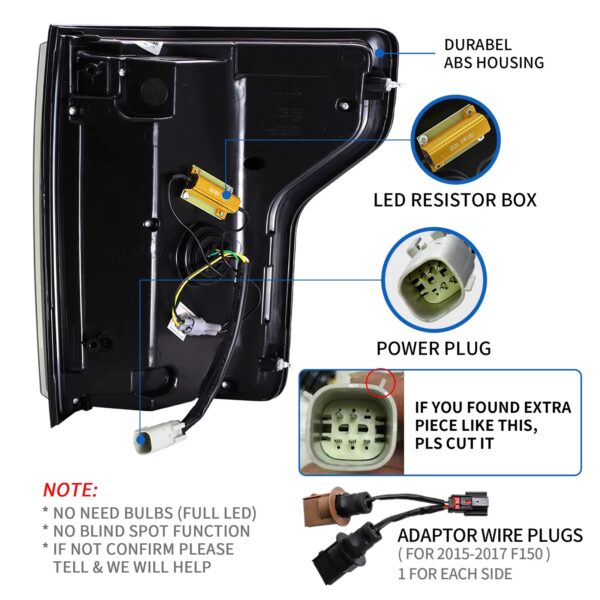 VLAND Tail Lights for Ford F150 15-20 13th Gen (P552) With Sequential Turn Signal - Image 6
