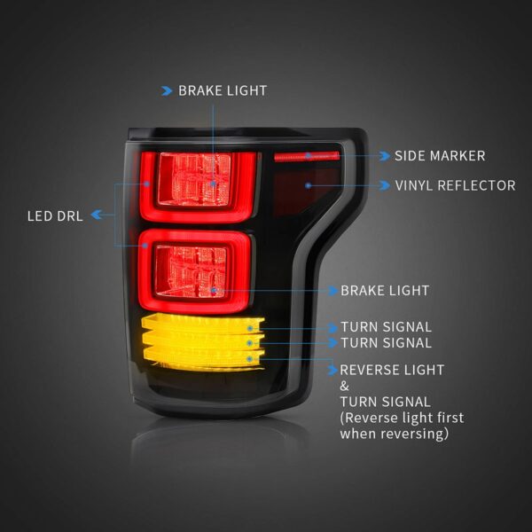 VLAND Tail Lights for Ford F150 15-20 13th Gen (P552) With Sequential Turn Signal - Image 14