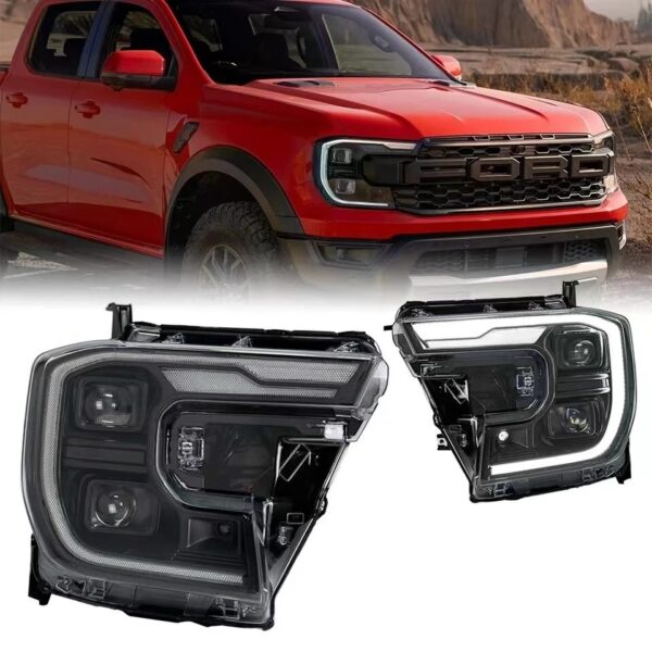 VLAND Full LED Headlights w/Sequential For Ford Ranger PX T9 2022-2025 Lamp Pair - Image 2