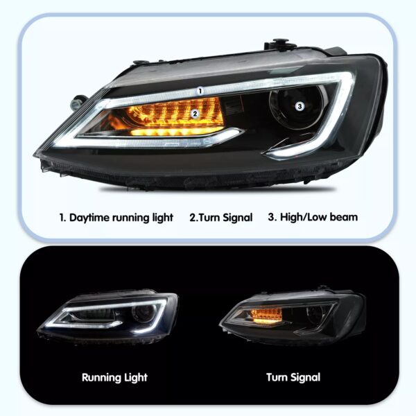VLAND LED Headlights For 2011-2018 VW Jetta MK6 - Image 2