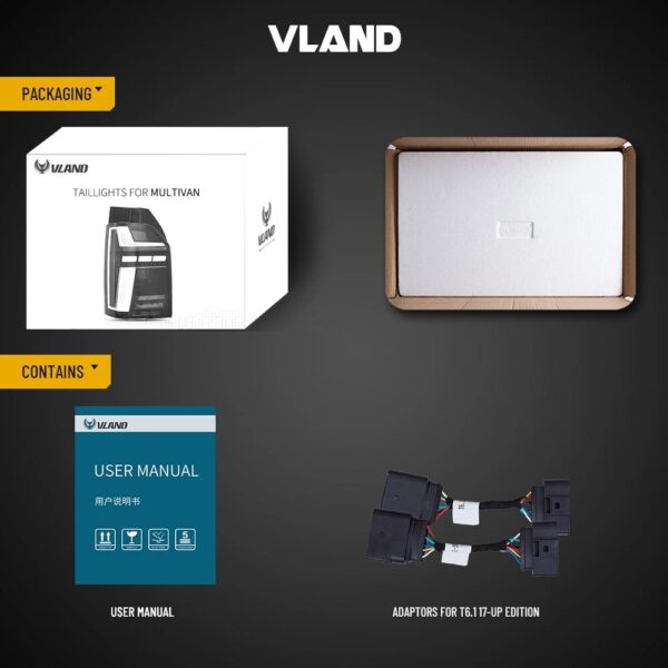 VLAND LED Tail Light For 2016-2019 VW Transporter Multivan Caravelle T6 - Image 13