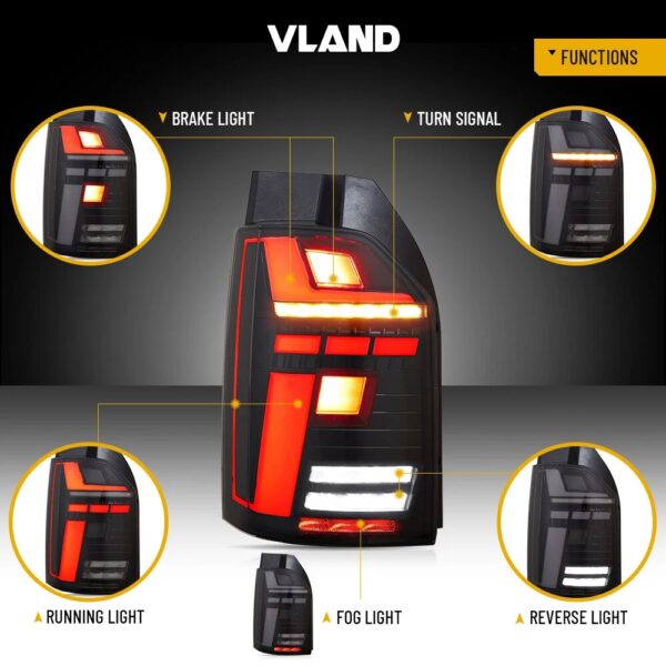 VLAND LED Tail Light For 2016-2019 VW Transporter Multivan Caravelle T6 - Image 15