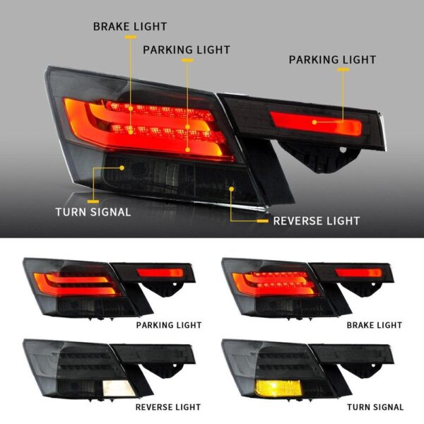 VLAND 08-12 Honda Accord Sedan 8th Gen Tail Lights - Image 6