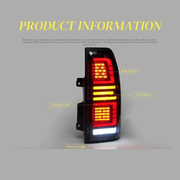 Taillights for Toyota Land Cruiser Prado LC90 LC95 1996-2002 With Dynamic Animation - Image 3