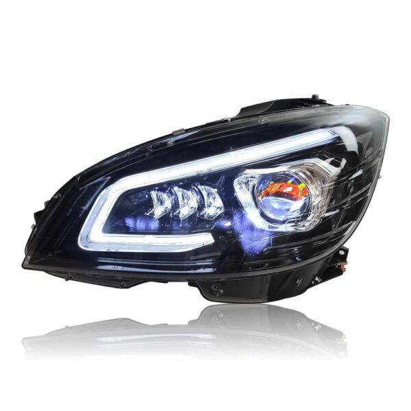 Headlights for Mercedes Benz C Class W204 Plug and Play Halogen Upgrade 08-11 GT Style Front Lamp - Image 5