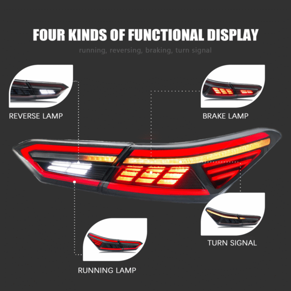 Taillights RGB Color Sequential for TOYOTA Camry 2016-2023 - Image 3