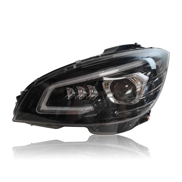 Headlights for Mercedes Benz C Class W204 Plug and Play Halogen Upgrade 08-11 GT Style Front Lamp - Image 2