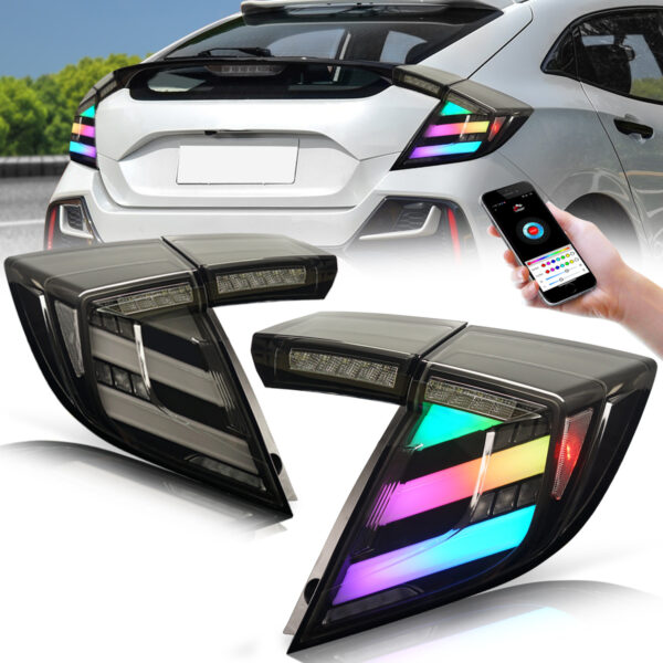 RGB Tail lights for Honda Civic 10th Gen X Hatchback FC FK 2016-2020