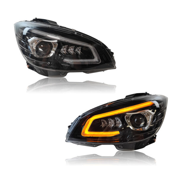 Headlights for Mercedes Benz C Class W204 Plug and Play Halogen Upgrade 08-11 GT Style Front Lamp - Image 8