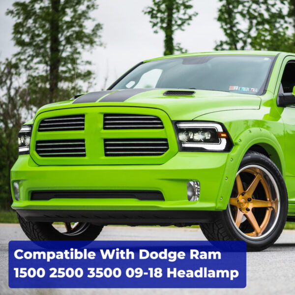 Headlights for Dodge Ram1500 2500 2009-2018 - Image 9