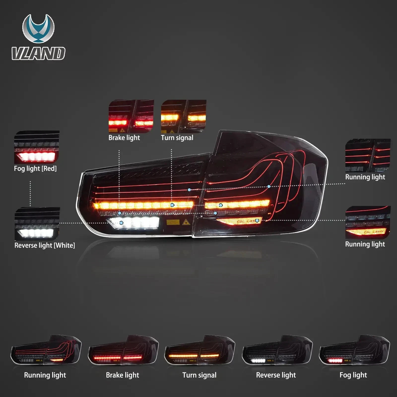 Laser Style Tail Lights For BMW 3-Series F30 F35 F80 2012 - 2018 Pair - Image 16