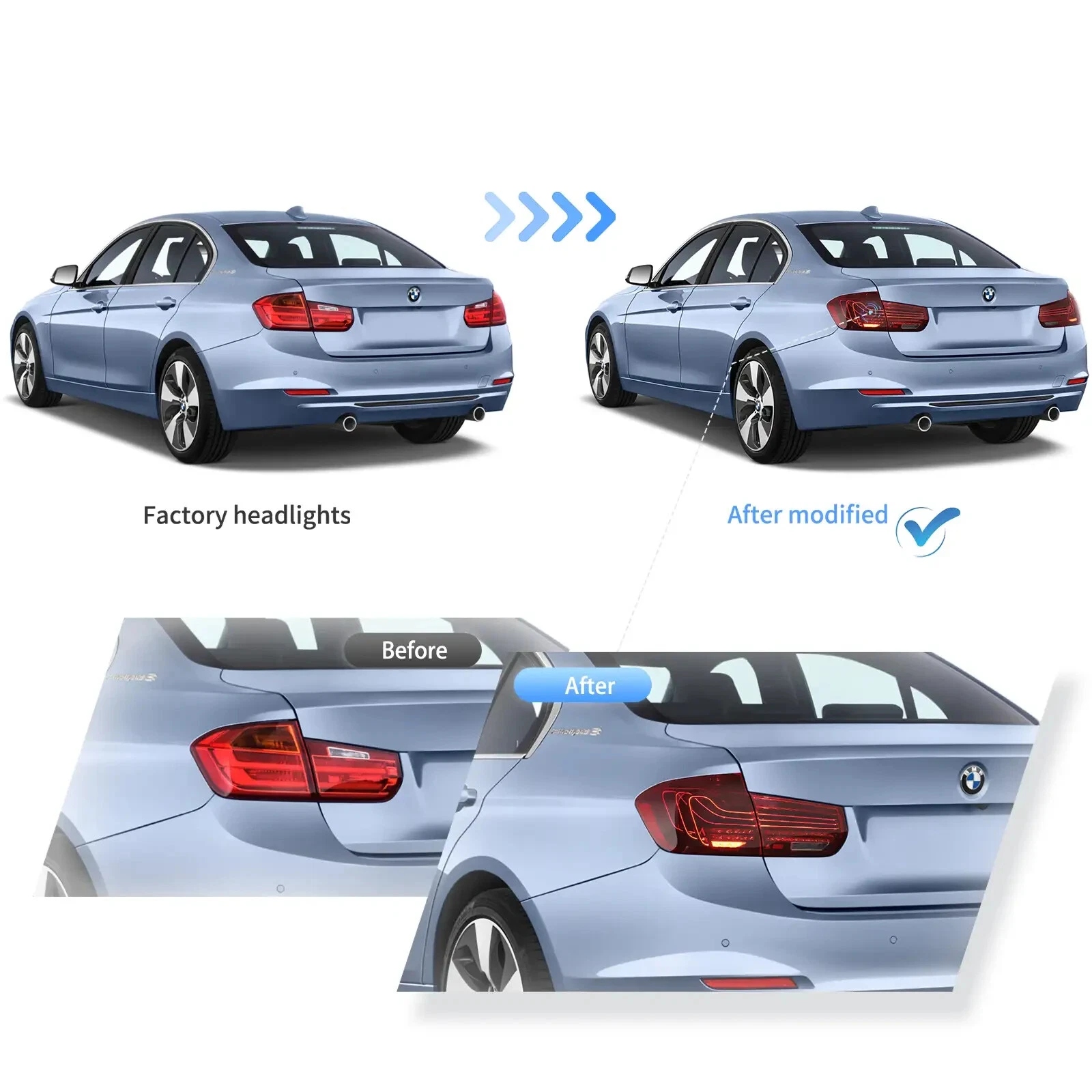 Laser Style Tail Lights For BMW 3-Series F30 F35 F80 2012 - 2018 Pair - Image 14