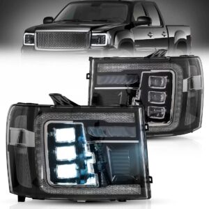Projector Headlights Clear For 2007-2013 GMC Sierra 1500 2500HD 3500HD Dynamic DRL