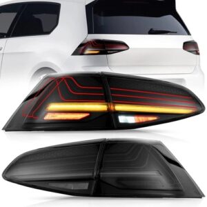 VLAND Lazer Tail Lights For Volkswagen vw Golf MK7 7.5 2014 - 2021 Pair